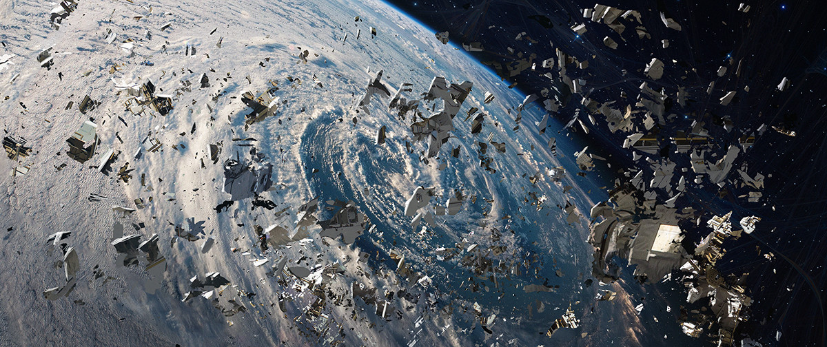 Space debris field